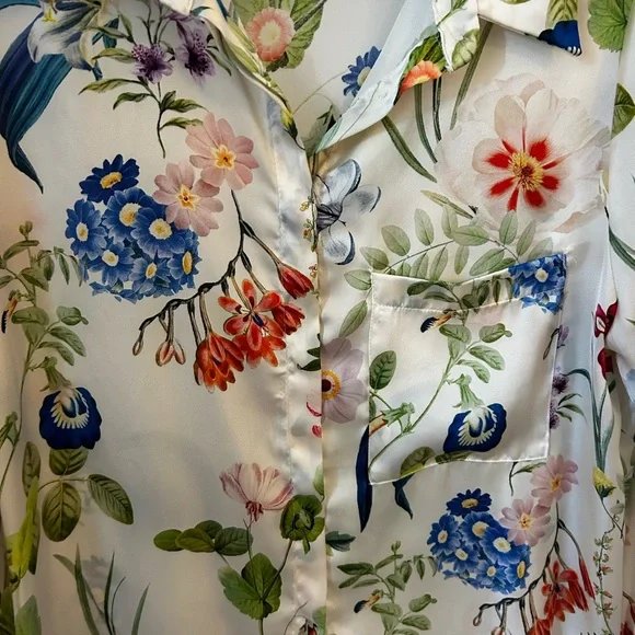 Zara Satin Floral Blouse - Picture 5 of 6